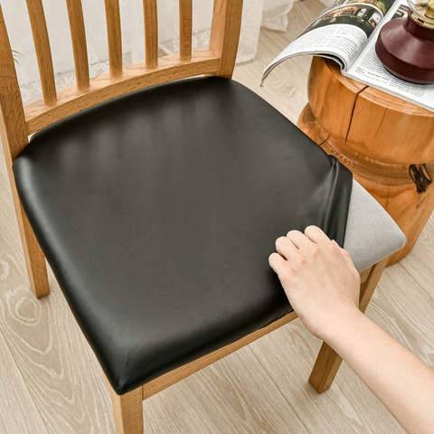 Waterproof PU Leather Chair Seat Pads, Thin Non-Slip Protective Seat Covers