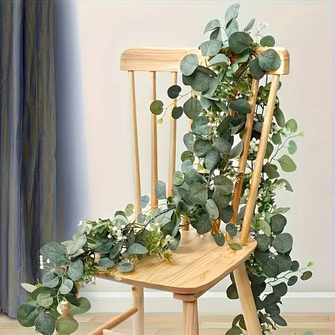 Artificial Eucalyptus Wreath, Faux Greenery Front Door Wreath