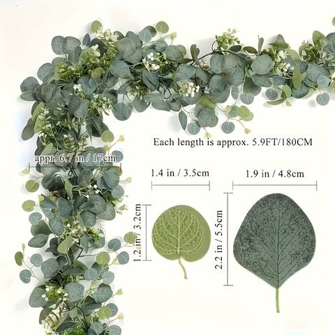 Artificial Eucalyptus Wreath, Faux Greenery Front Door Wreath