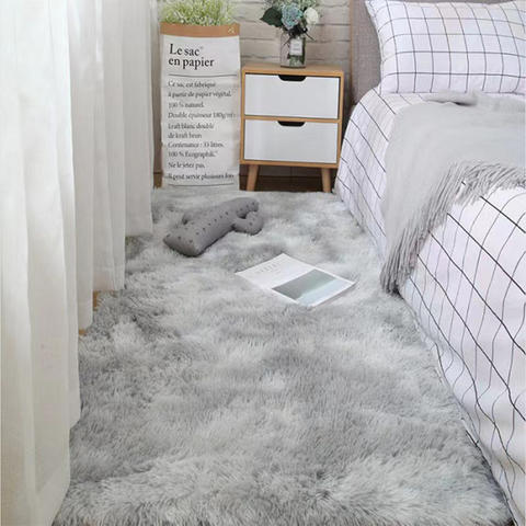Soft Fluffy Shag Area Rug, Non-Slip Tie-Dye Bedroom Carpet