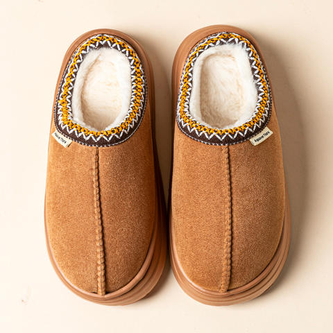 Winter Slipper Boots for Women, Fuzzy Soft-Sole Indoor-Outdoor Booties
