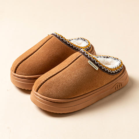 Winter Slipper Boots for Women, Fuzzy Soft-Sole Indoor-Outdoor Booties