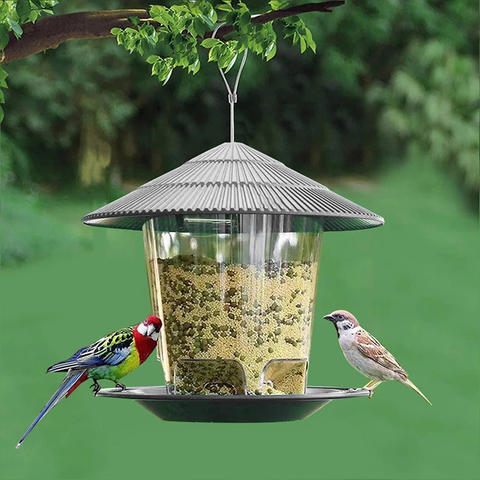 Hanging Gazebo Wild Bird Feeder, Outdoor Garden Seed Feeder