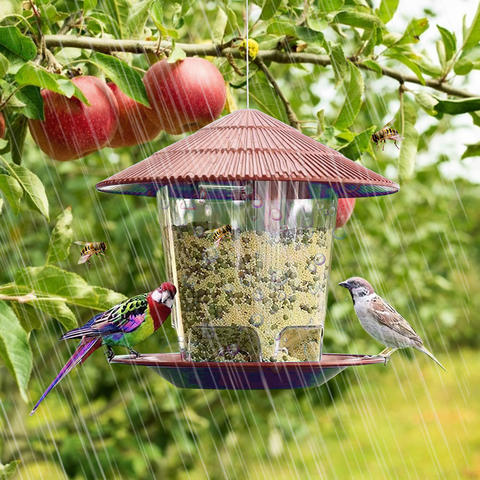 Hanging Gazebo Wild Bird Feeder, Outdoor Garden Seed Feeder