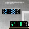 Large Digital Wall Clock with Day-of-Week, Date and Temperature Display