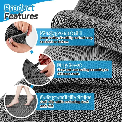 Non-Slip Bath Mat, Textured PVC Bathroom Tub Mat