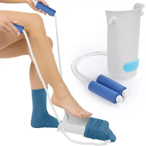 Sock Aid, Easy-On Stocking Slider with Handles, No Bending