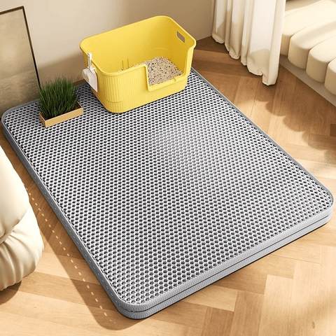 Extra-Large Double-Layer Cat Litter Mat, Non-Slip Waterproof Litter Trapping Mat