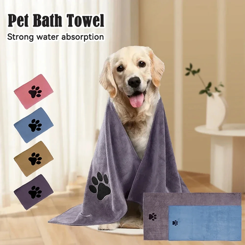 Microfiber Pet Drying Towel, Super-Absorbent Quick-Dry Dog Bath Towel