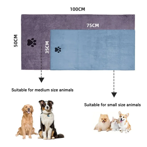 Microfiber Pet Drying Towel, Super-Absorbent Quick-Dry Dog Bath Towel