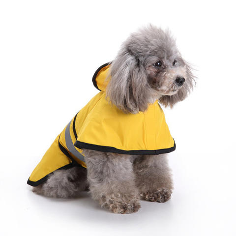 Adjustable Waterproof Dog Raincoat with Reflective Trim