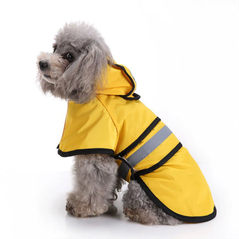 Adjustable Waterproof Dog Raincoat with Reflective Trim