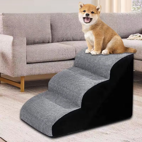 Foam Pet Stairs, 2/3-Step Non-Slip Washable Bedside Steps for Dogs and Cats