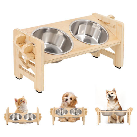 Elevated Adjustable Pet Feeder Stand, Tilted Bowls for Small Dogs and Cats