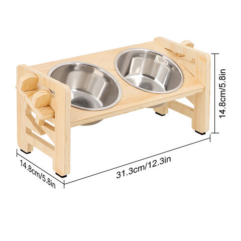 Elevated Adjustable Pet Feeder Stand, Tilted Bowls for Small Dogs and Cats