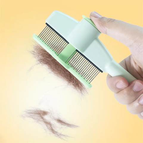 Self-Cleaning Slicker Brush, One-Click Retract Pet Deshedding Brush