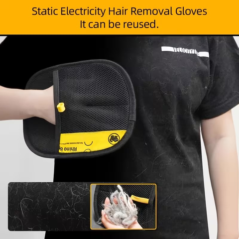 Pet Hair Removal Gloves, 2-Piece Double-Sided Deshedding Grooming Gloves