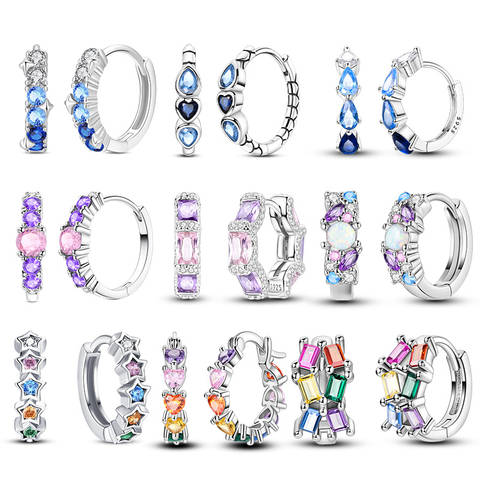 925 Sterling Silver Four-Leaf Clover Stud Earrings, Zircon