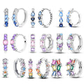 925 Sterling Silver Four-Leaf Clover Stud Earrings, Zircon