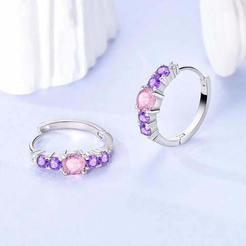 925 Sterling Silver Four-Leaf Clover Stud Earrings, Zircon