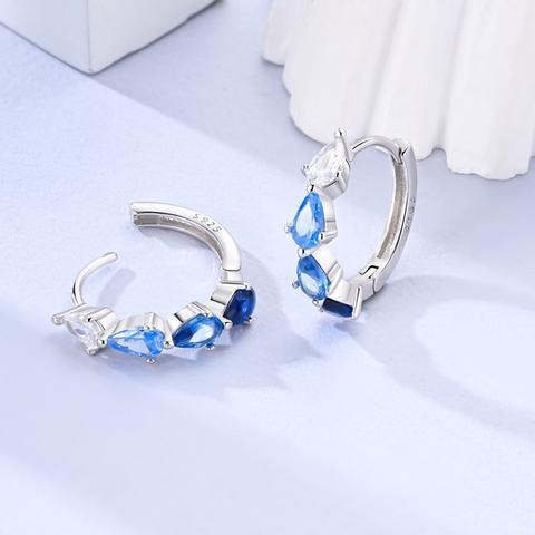 925 Sterling Silver Four-Leaf Clover Stud Earrings, Zircon