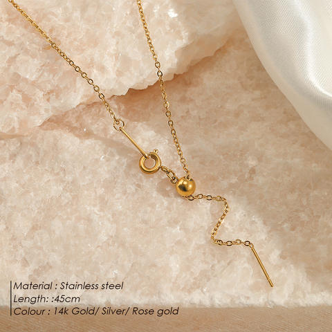 Adjustable Layered Pendant Necklace, Stainless Steel Choker Style