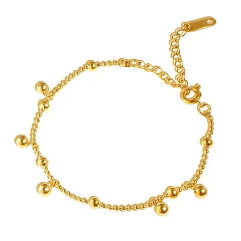 Stainless Steel Bohemian Anklet, Layered Beach Ankle Chain