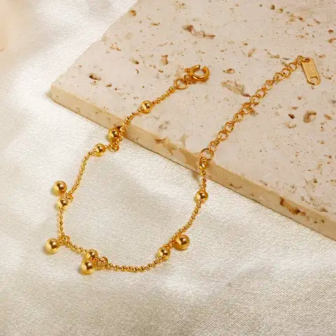 Stainless Steel Bohemian Anklet, Layered Beach Ankle Chain