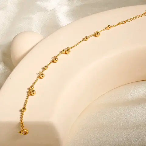 Stainless Steel Bohemian Anklet, Layered Beach Ankle Chain