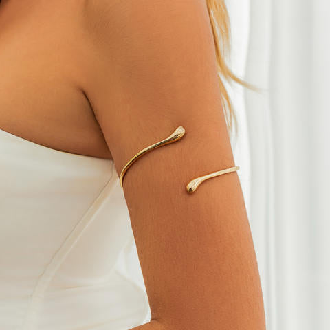Open Cuff Arm Bracelet, Water-Drop Adjustable Upper-Arm Cuff